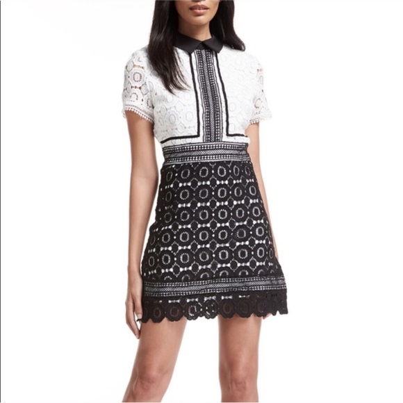 Few Moda Dresses & Skirts - Few Moda Crochet Black and White Lace Mini Dress